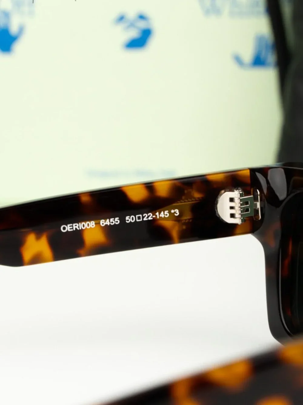 Off-White VIRGIL Men Sunglasses Havana Green Square OERI008 2645 NEW AUTHENTIC